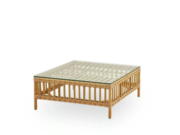 MAGGIE EXTERIOR - Garden side table in Alu-Rattan and ArtFibre with glass top by Sika Design - view 2